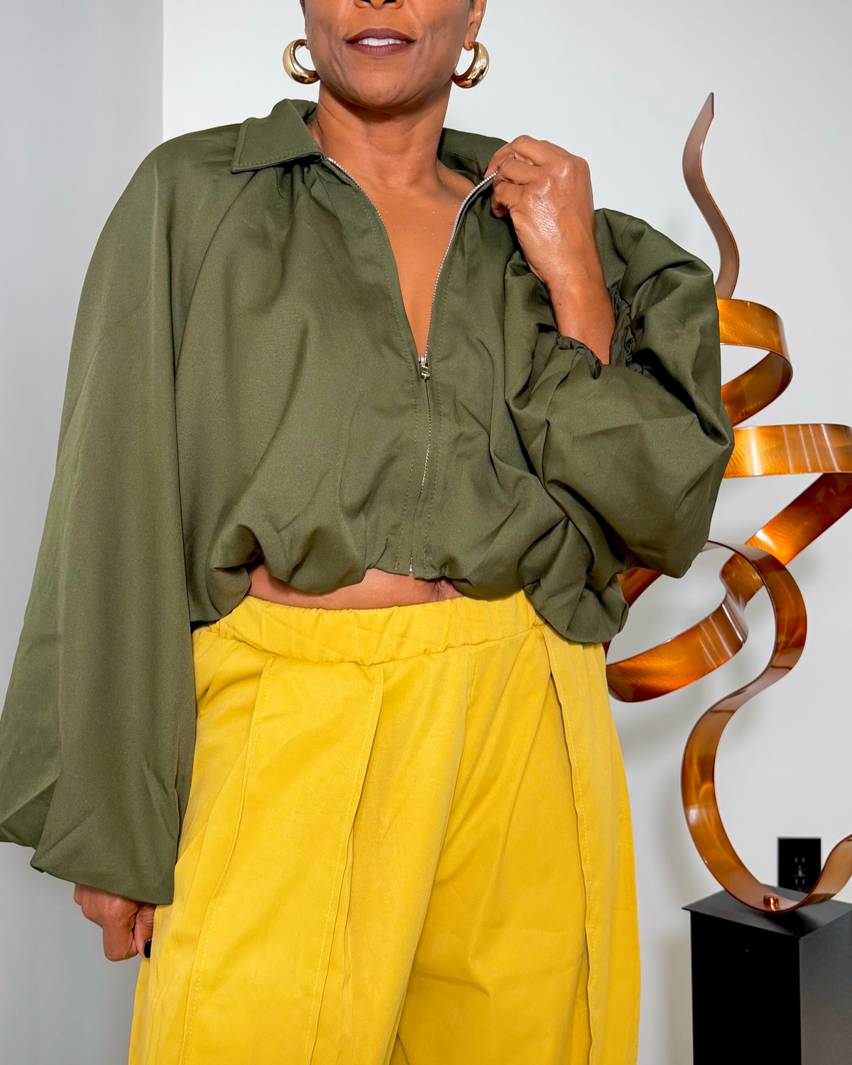 Arden Olive Jacket/Blouse