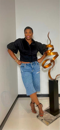 Ava Bermuda Shorts-Denim
