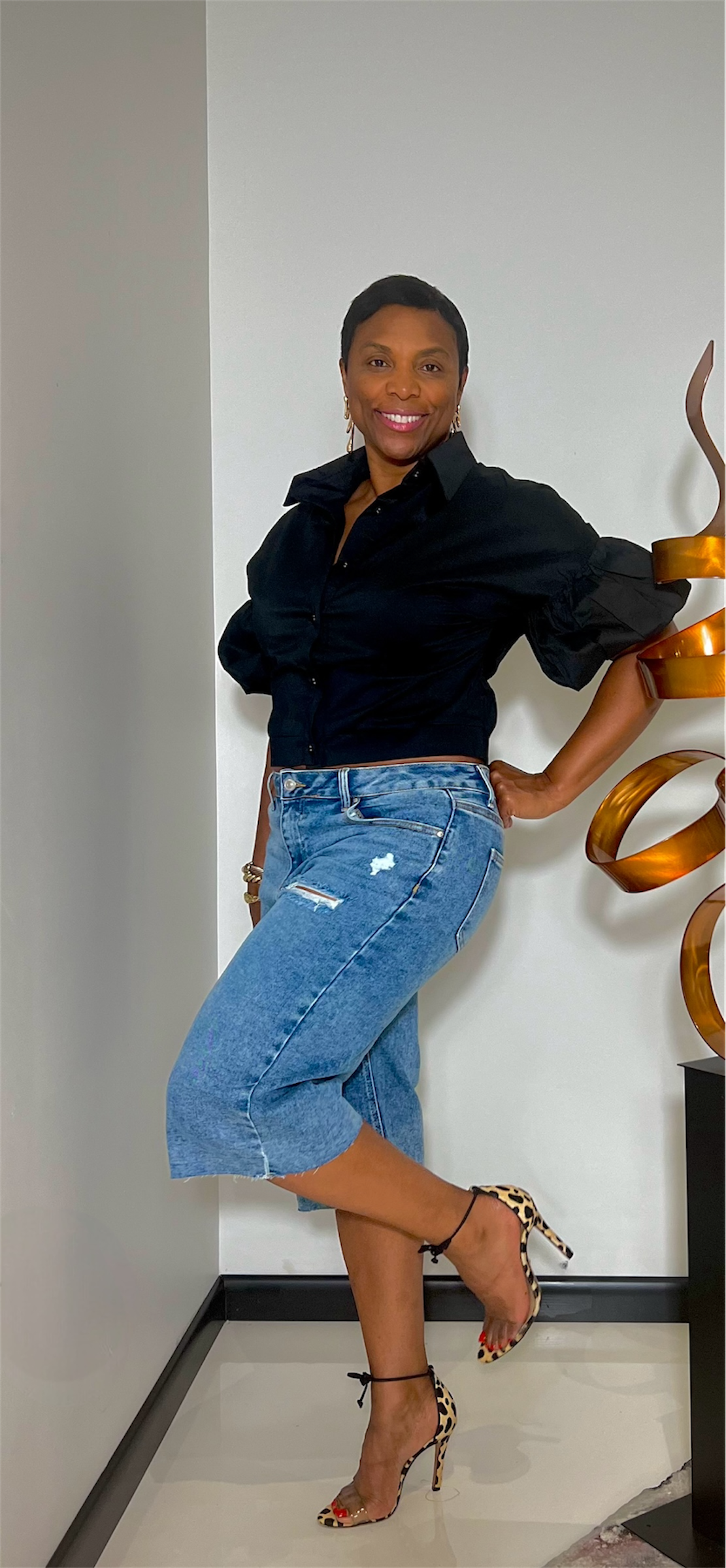 Ava Bermuda Shorts-Denim