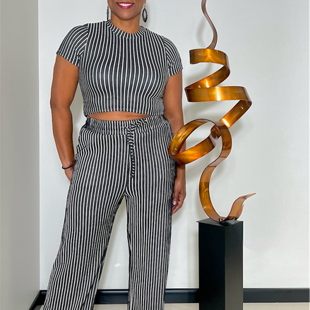 Zuri Pant Set-Black & White