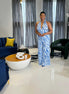 Arielle Blue and White Jumpsuit