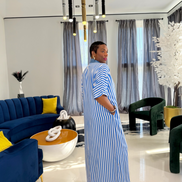 Marina Blue Stripe Maxi Dress