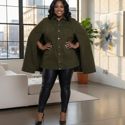 Imani Denim Cape-Plus Size