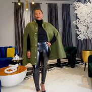 Imani Denim Cape- Olive Green