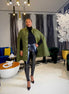 Imani Denim Cape- Olive Green