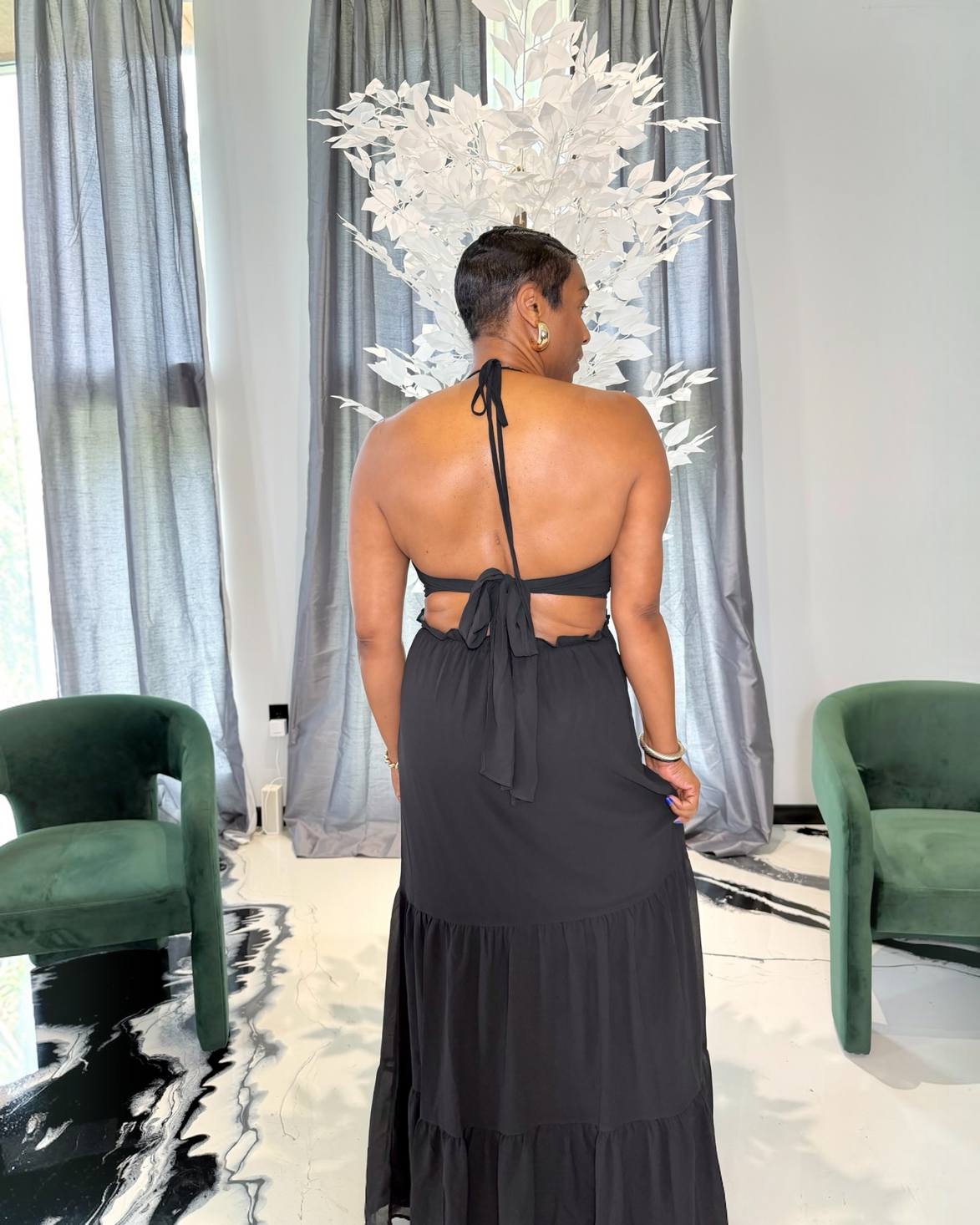 Giselle Black Maxi Dress