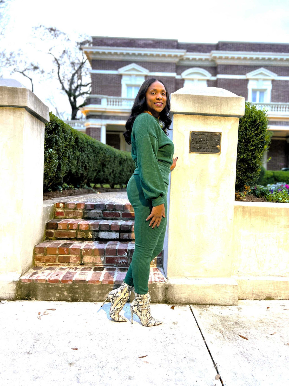 Georgia Green Sweater Pant Set