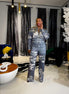 Jace (Grey Denim Effect Pant Set)