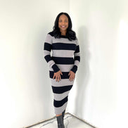 Clear as Day Midi Dress-Grey