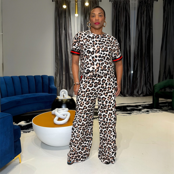Soraya (Pant Set)-Leopard