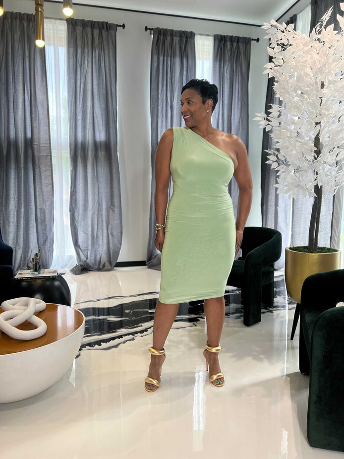 Curve Appeal Midi Dress-Mint