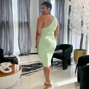 Curve Appeal Midi Dress-Mint