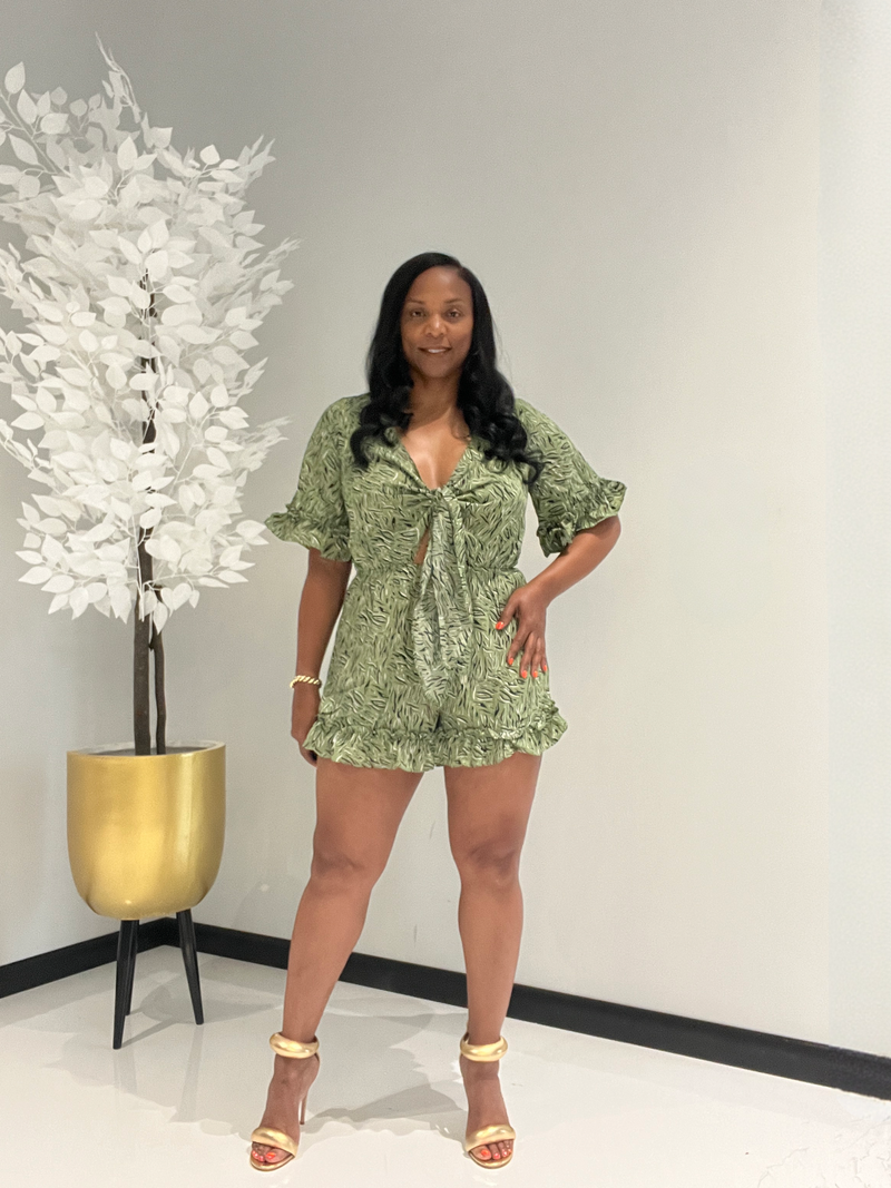 Olive green rompers and jumpsuits online