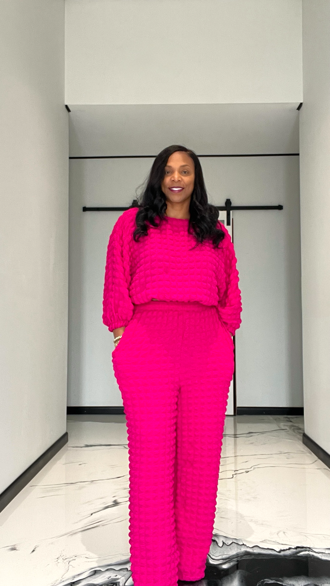 Bubblicious Pant Set-Fuchsia