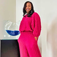 Bubblicious Pant Set-Fuchsia