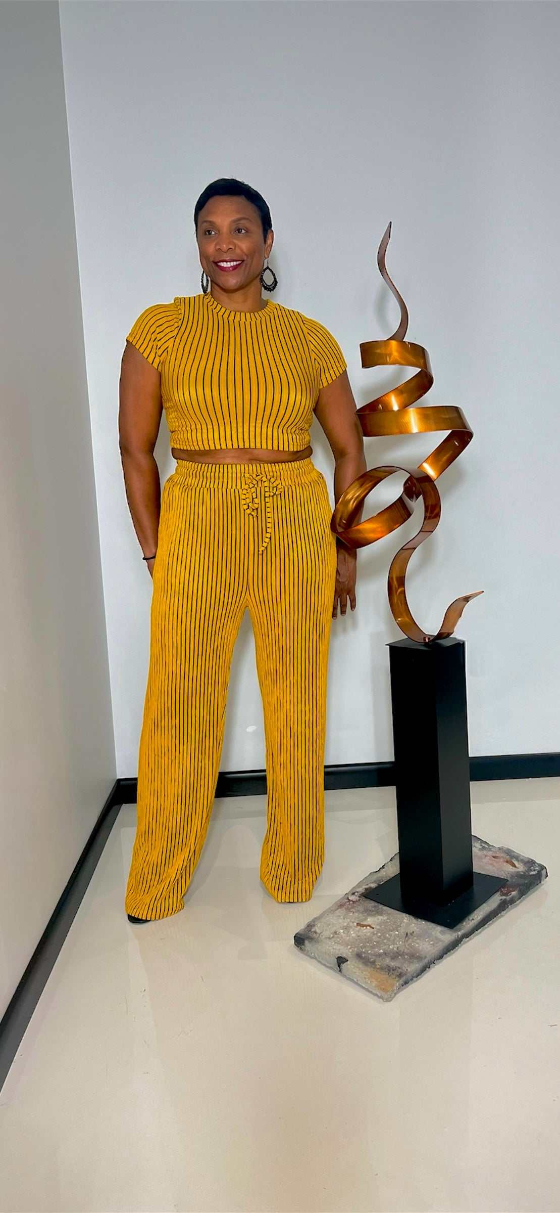 Zuri Pant Set-Gold & Black
