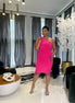 Curve Appeal Midi Dress- Fuchsia