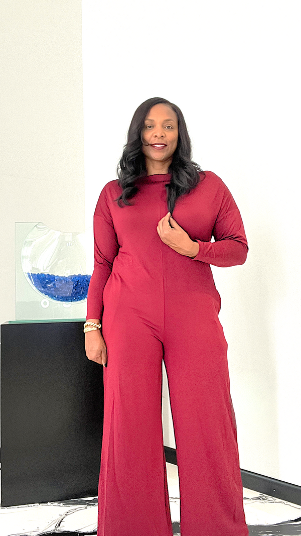 Draya (Burgundy Off The Shoulder Jumpsuit)