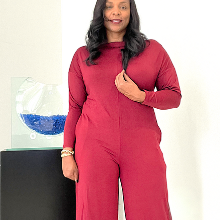 Draya (Burgundy Off The Shoulder Jumpsuit)