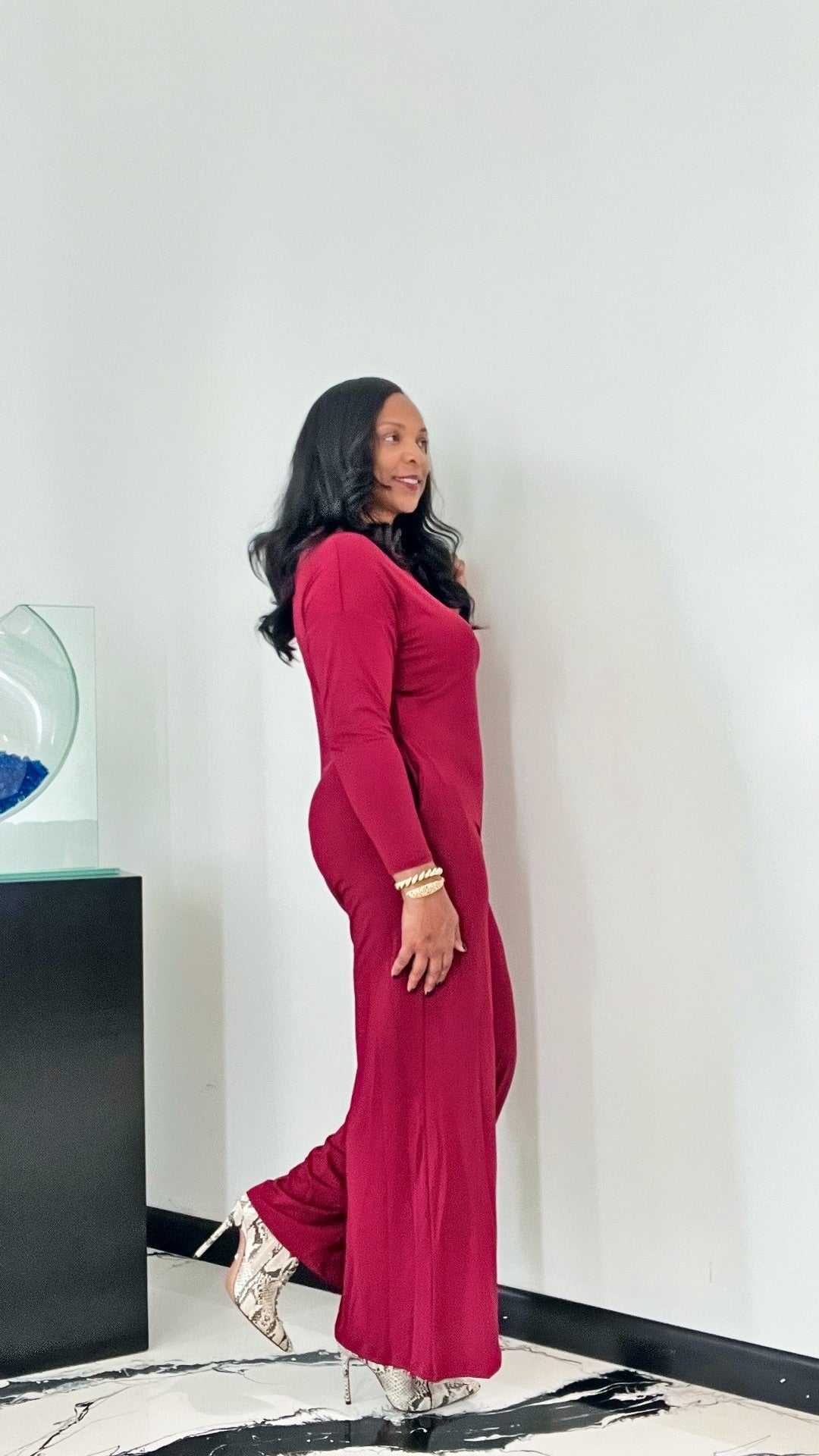 Draya (Burgundy Off The Shoulder Jumpsuit)
