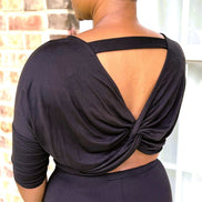 Hallee Black Crop Top and Biker Short Sets