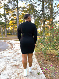 Black Sweater Peak Boo Bodycon Dress