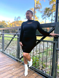 Black Sweater Peak Boo Bodycon Dress