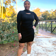 Black Sweater Peak Boo Bodycon Dress