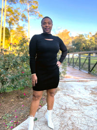 Black Sweater Peak Boo Bodycon Dress