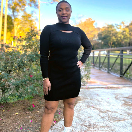 Black Sweater Peak Boo Bodycon Dress