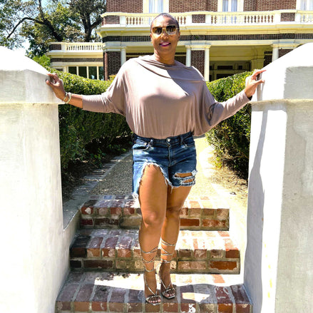 Gabby Taupe Grey Bodysuit