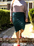 Mandy Hunter Green Ruched Wrap Skirt