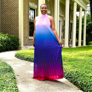 Jewel Blue Pink Ombre Maxi Dress