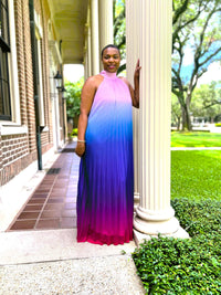 Jewel Blue Pink Ombre Maxi Dress