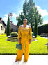 Olivia Off the Shoulder Jumpsuit (Gold)