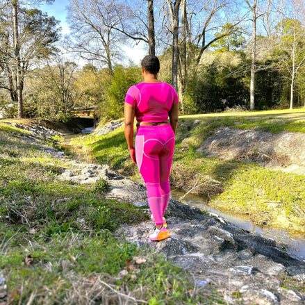 Structured Fuchsia Activewear Crop Top and Legging Set