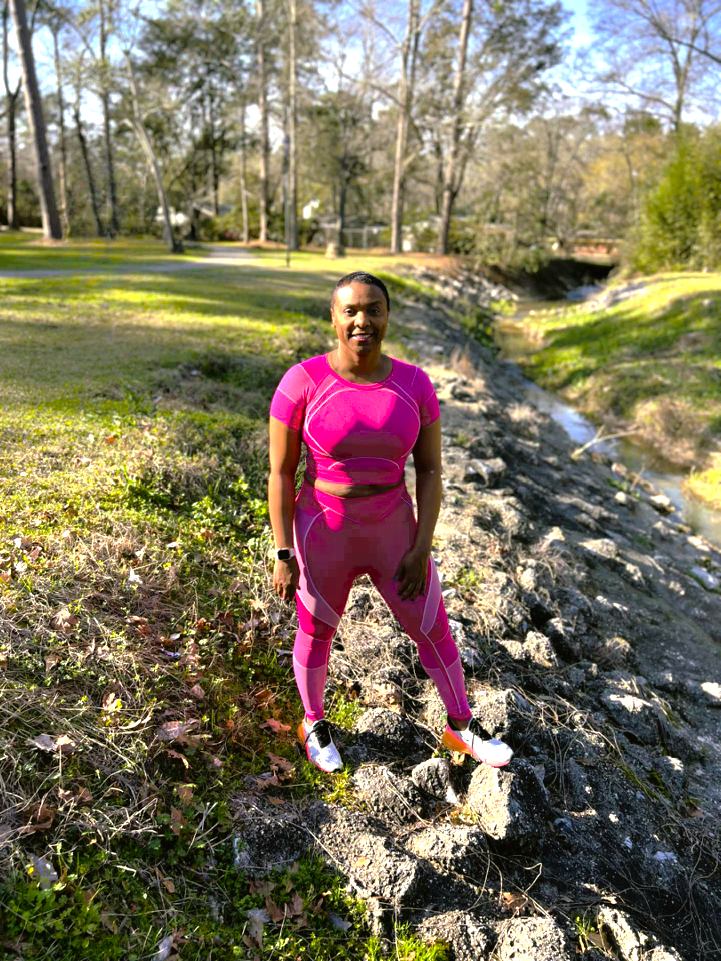 Structured Fuchsia Activewear Crop Top and Legging Set