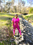 Structured Fuchsia Activewear Crop Top and Legging Set