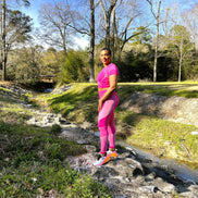 Structured Fuchsia Activewear Crop Top and Legging Set
