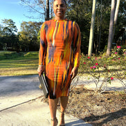 Stay Fly Midi Dress-Orange