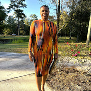 Stay Fly Midi Dress-Orange