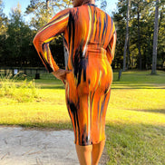 Stay Fly Midi Dress-Orange